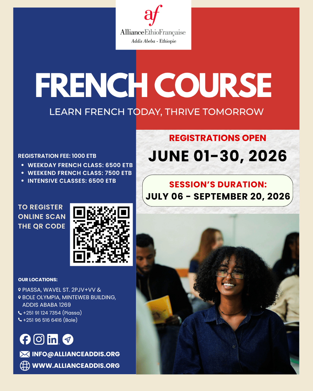 French course registration