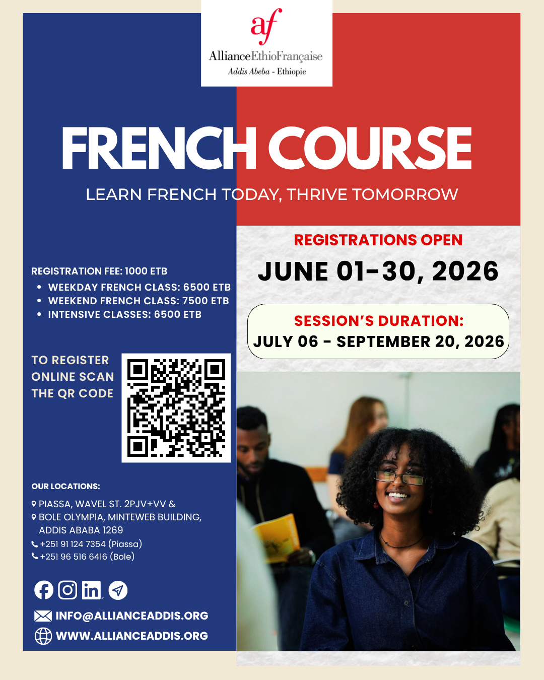 French course registration