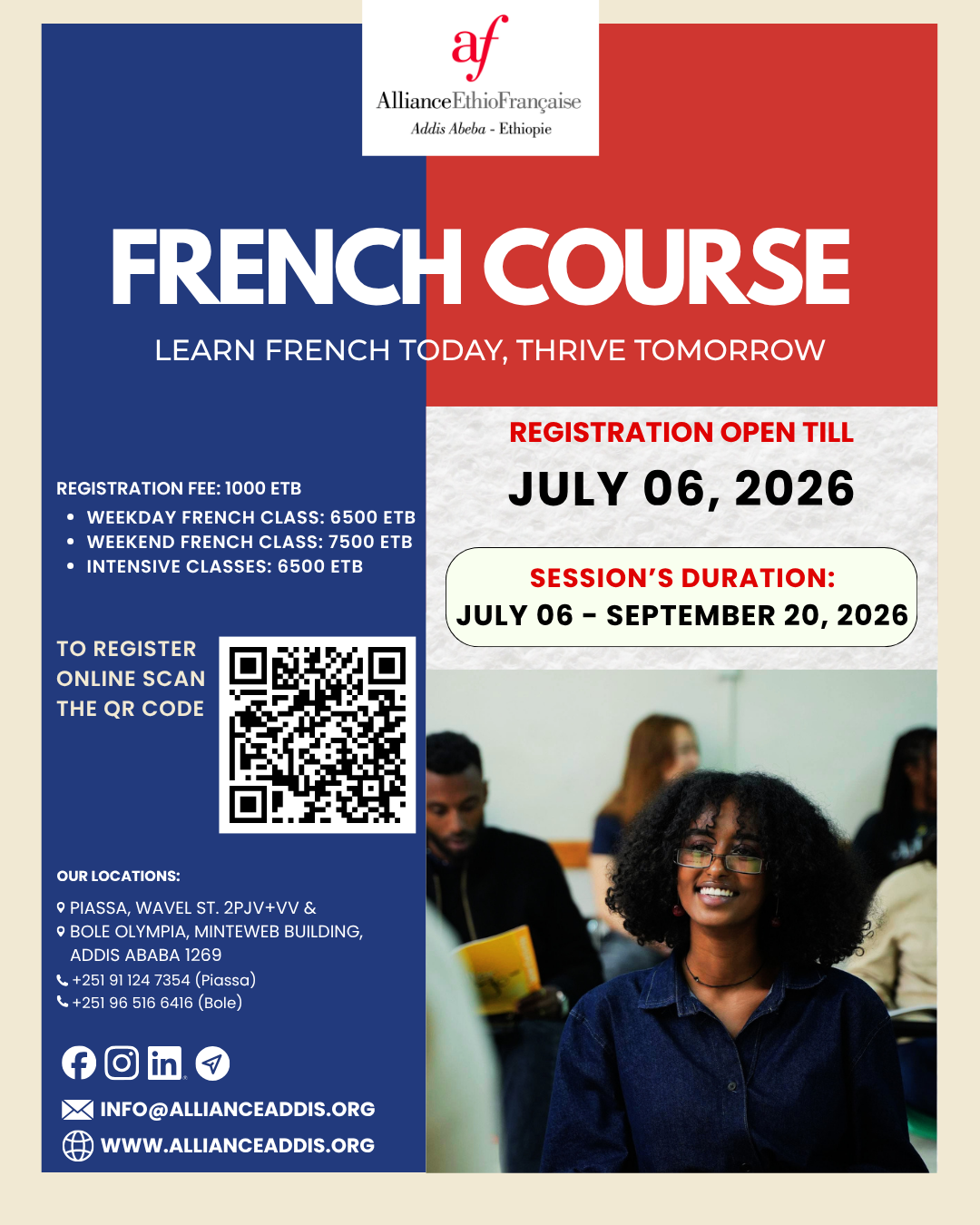 French course registration